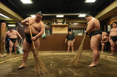 土俵の掃除